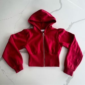Urban Planet Red Hooded Crop Sweatshirt